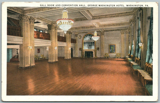 WASHINGTON PA HOTEL BALL ROOM ANTIQUE POSTCARD