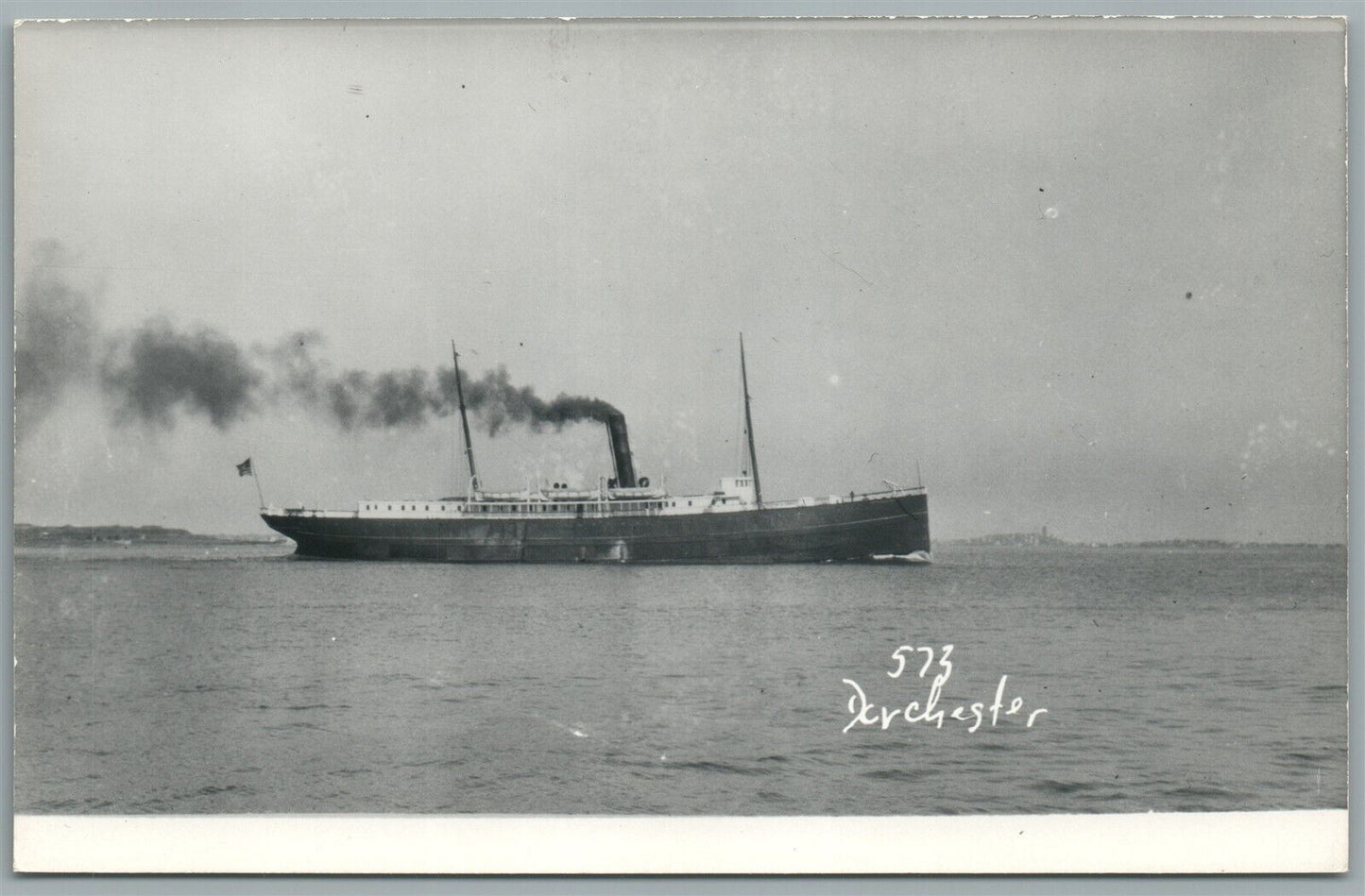 STEAMSHIP DORCHESTER VINTAGE REAL PHOTO POSTCARD RPPC