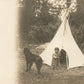 AMERICAN INDIAN GIRL w/ DOG ANTIQUE REAL PHOTO POSTCARD RPPC by W.S.BOWMAN