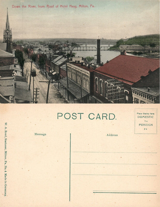 MILTON PA HOTEL HAAG ANTIQUE POSTCARD