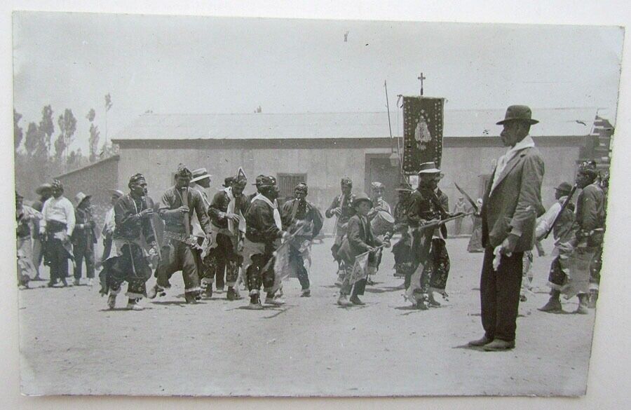 RPPC VINTAGE PHOTO POSTCARD TARJETA POSTAL PROCESSION PARADE MUSIC BAND RARE