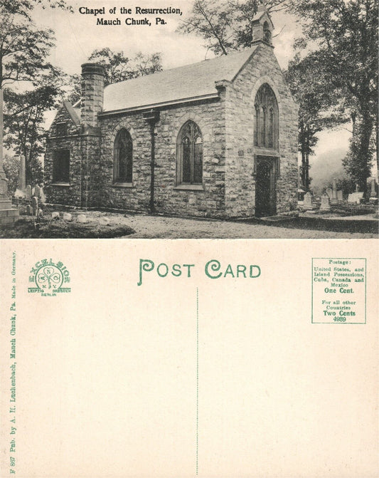 MAUCH CHUNK PA RESURRECTION CHAPEL ANTIQUE POSTCARD