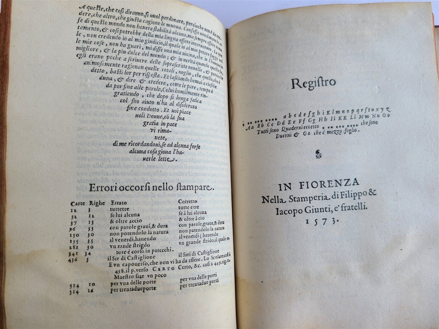 1573 IL DECAMERON by Giovanni BOCCACCIO antique 16th CENTURY