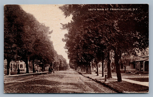 FRANKLINVILLE NY SOUTH MAIN STREET ANTIQUE POSTCARD