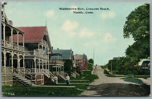 NIANTIC CT MIDDLETOWN ROW ANTIQUE POSTCARD