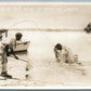 FISHING ANTIQUE EXAGGERATED REAL PHOTO POSTCARD RPPC KIND OF BASS WE CATCH