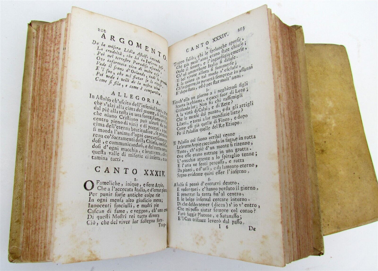 1739 ORLANDO FURIOSO di M.LODOVICO ARIOSTO 2 VOL. antique VELLUM bound POETRY