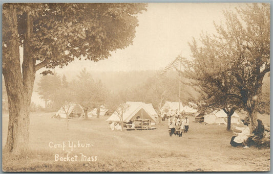 BECKET MA CAMP YOKUM ANTIQUE REAL PHOTO POSTCARD RPPC