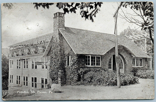 POCONO PA POST OFFICE ANTIQUE POSTCARD