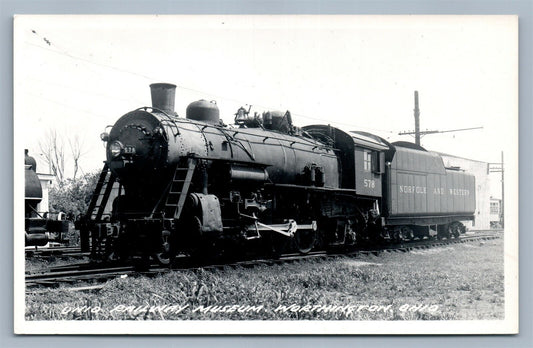 NORFOLK & WESTERN RAILROAD OHIO RAILWAY MUSEUM VINTAGE REAL PHOTO POSTCARD RPPC