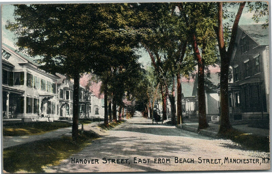 MANCHESTER NH HANOVER STREET ANTIQUE POSTCARD