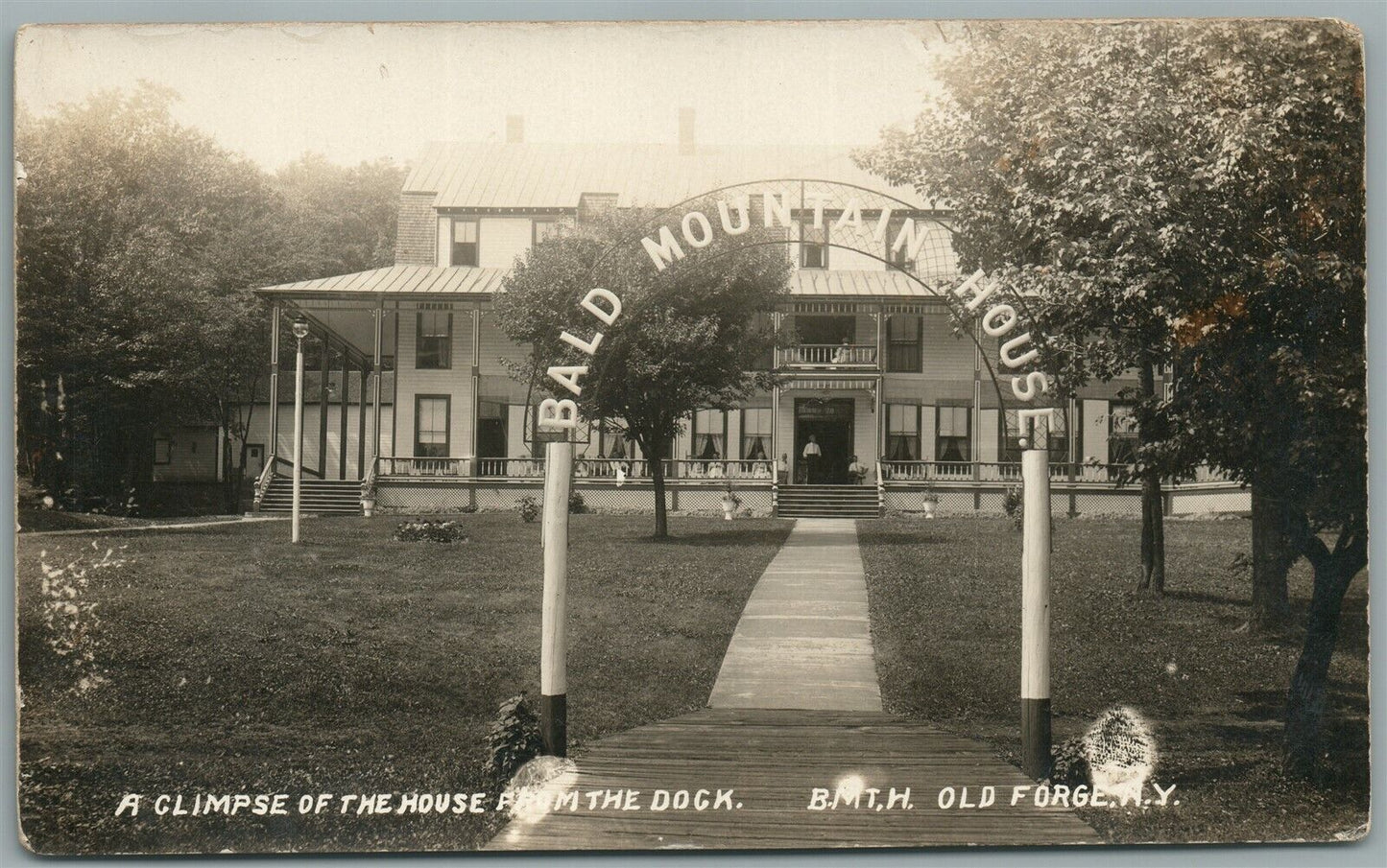 OLD FORGE NY BALD MOUNTAIN HOUSE ANTIQUE REAL PHOTO POSTCARD RPPC