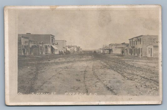 PRESHO SD MAIN STREET ANTIQUE REAL PHOTO POSTCARD RPPC