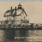 ROCKLAND ME BREAKWATER LIGHT HOUSE ANTIQUE REAL PHOTO POSTCARD RPPC