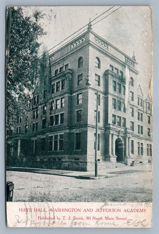 WASHINGTON PA COLLEGE HAYS HALL ANTIQUE POSTCARD