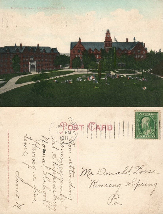 SHIPPENSBURG PA NORMAL SCHOOL 1911 ANTIQUE POSTCARD