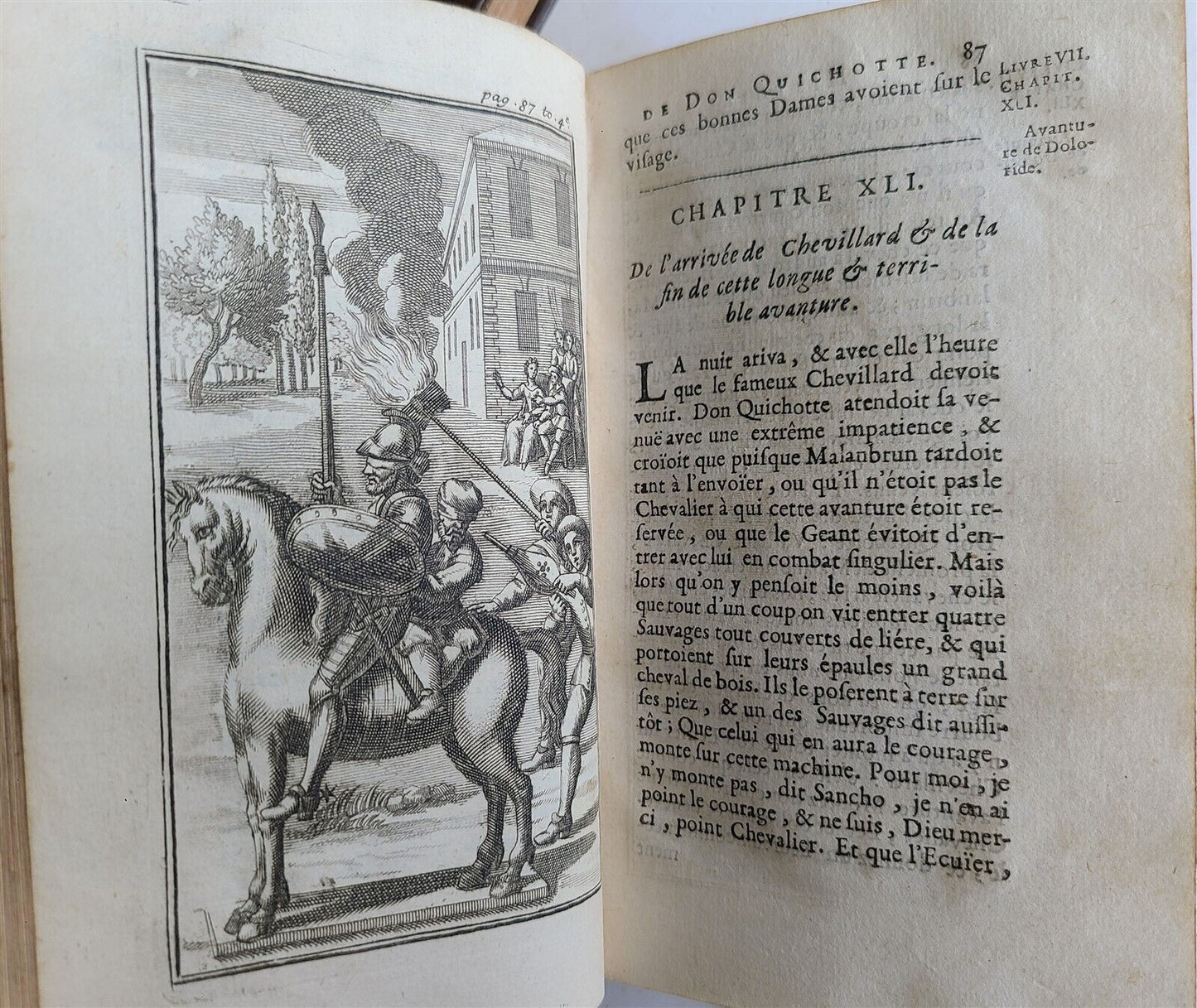 1713 DON QUICHOTTE DE LA MANCHE by CERVANTES 6 VOLUMES antique ILLUSTRATED