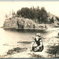 BATHING GIRL ANTIQUE REAL PHOTO POSTCARD RPPC PHOTOMONTAGE