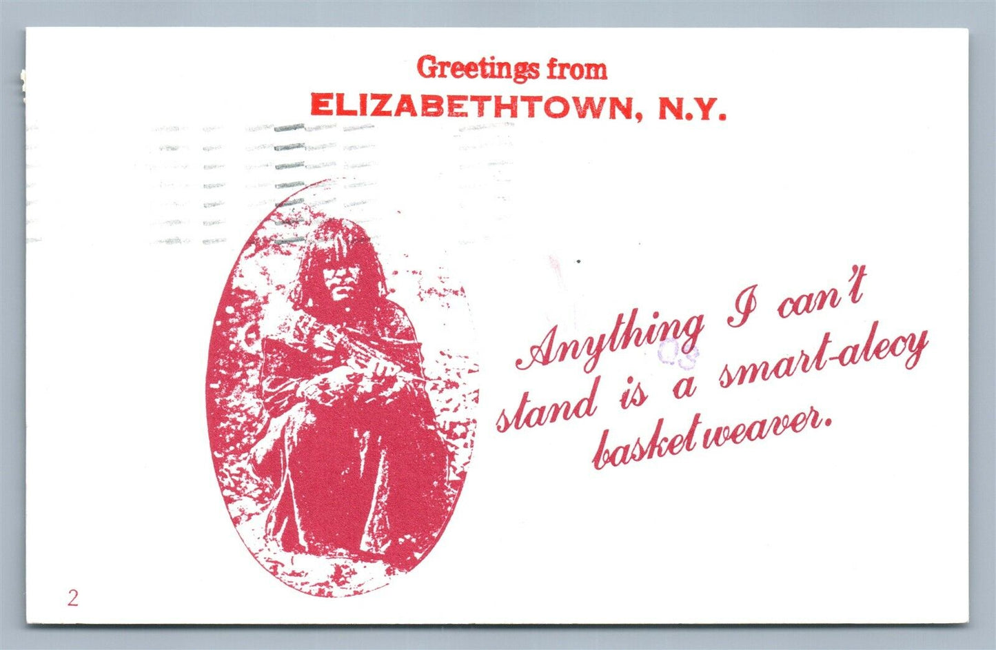 AMERICAN INDIAN BASKET WEAVER ELIZABETH HOUSE NY VINTAGE POSTCARD