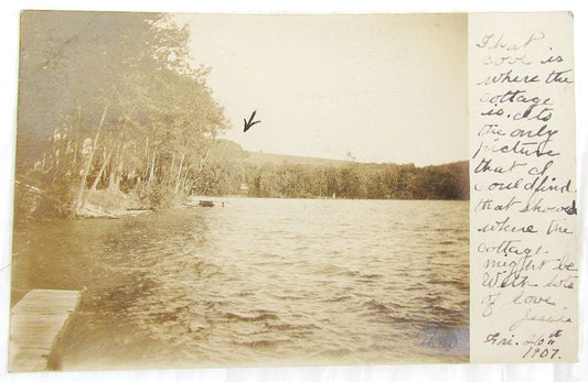 1907 RPPC ANTIQUE PHOTO POSTCARD - OQUAGA LAKE N.Y.
