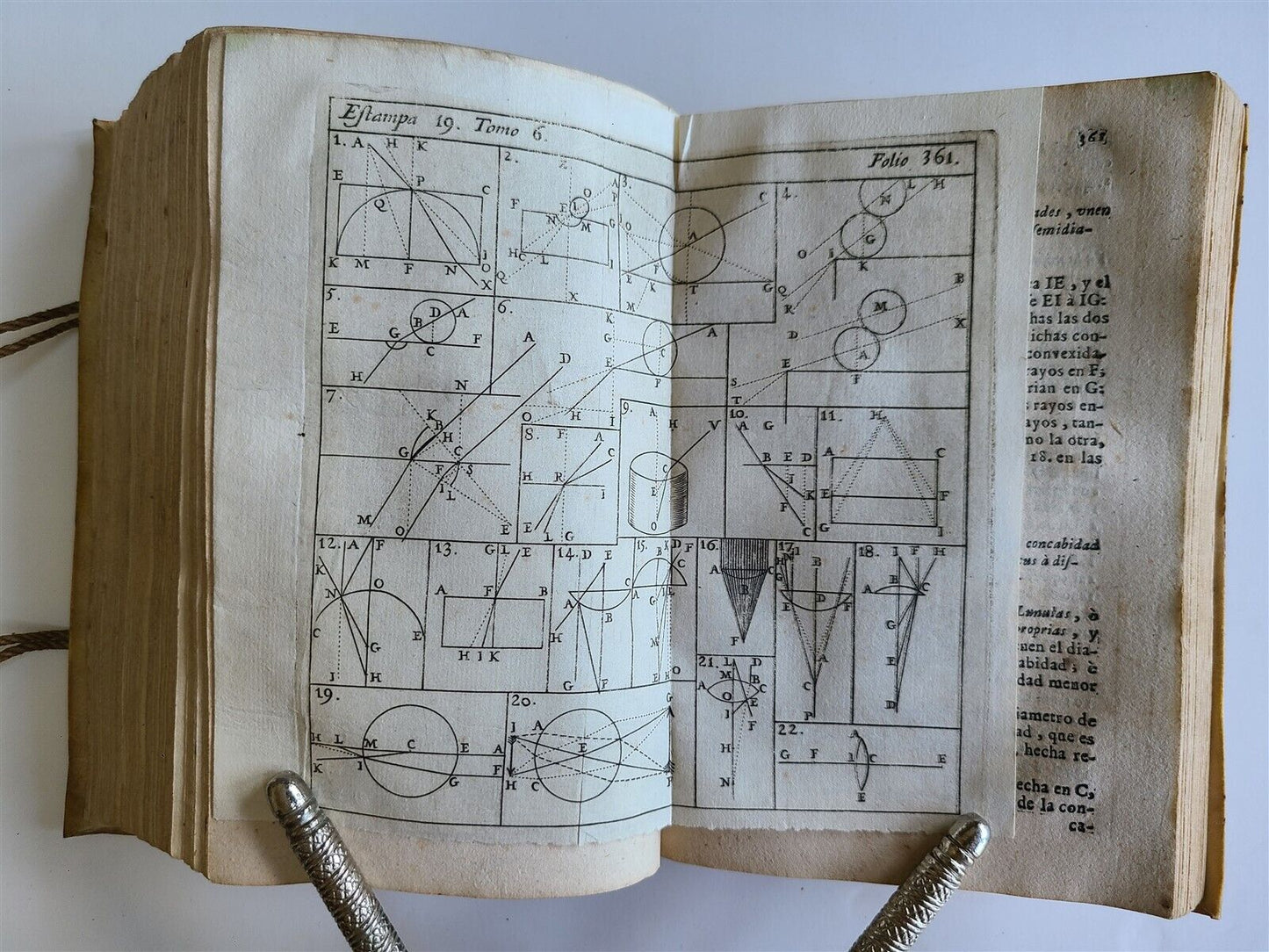 1727 MATHEMATICS in SPANISH Compendio mathematico antique METHEOROS OPTICA