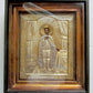 RUSSIAN ICON of ST. ALEXANDER NEVSKY w/ SILVER OKLD & KIOT ANTIQUE HAND PAINTED