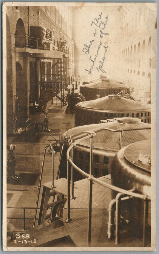HOLTWOOD PA HYDROELECTRIC PLANT INTERIOR ANTIQUE REAL PHOTO POSTCARD RPPC