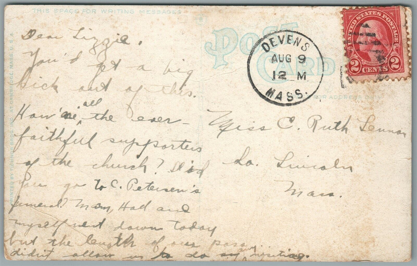 CAMP DEVENS MA ARTILLERY & CAVALRY STABLES ANTIQUE POSTCARD