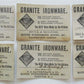 GRANITE IRONWARE ADVERTISING set of 6 ANTIQUE VICTORIAN TRADE CARDS