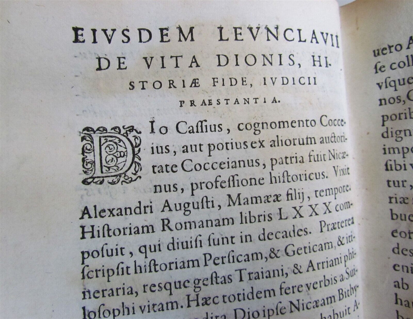 1592 ROMAN HISTORY by Dion Cassius antique VELLUM BOUND 16th CENTURY