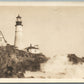 CAPE COTTAGE ME LIGHTHOUSE ANTIQUE REAL PHOTO POSTCARD RPPC