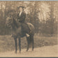 LADY ON THE HORSE ANTIQUE REAL PHOTO POSTCARD RPPC