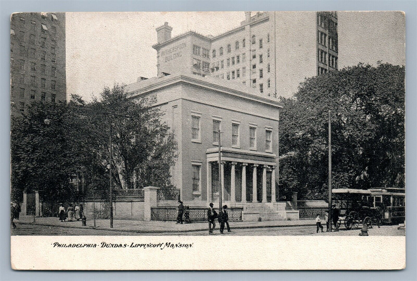 PHILADELPHIA PA DUNDAS LIPPINCOTT MANSION ANTIQUE POSTCARD