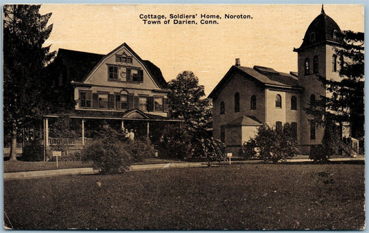 DARIEN CT SOLDIER'S HOME NOROTON COTTAGE ANTIQUE POSTCARD