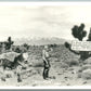 NEVADA DESERT VINTAGE REAL PHOTO POSTCARD RPPC PHOTOMONTAGE DONKEY