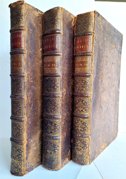 1716 ROMAN ANTIQUITIES ILLUSTRATED 3 VOLS Thesaurus Antiquitatum antique FOLIO