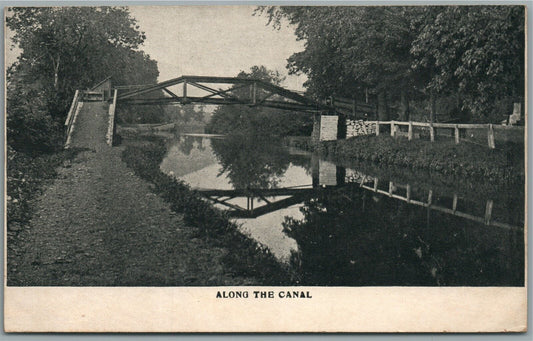 LAMBERTVILLE NJ ALONG THE CANAL ANTIQUE POSTCARD