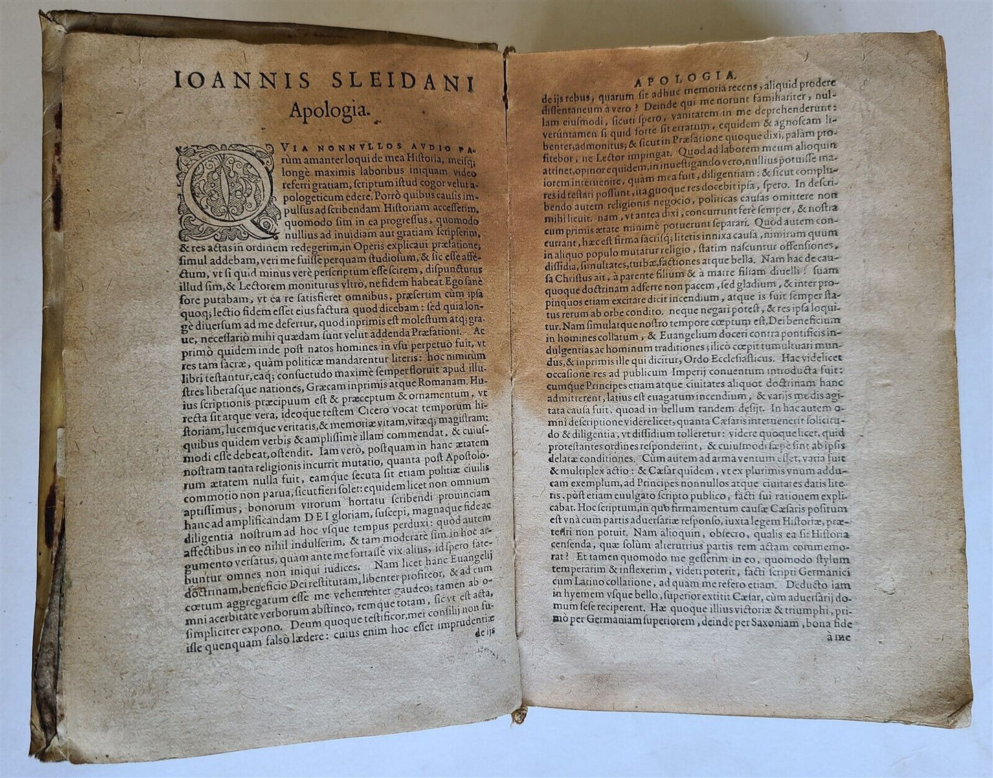 1559 IOANNIS SLEIDANI COMMENTARIORUM de STATU RELIGIONIS & REPUBLICAE antique