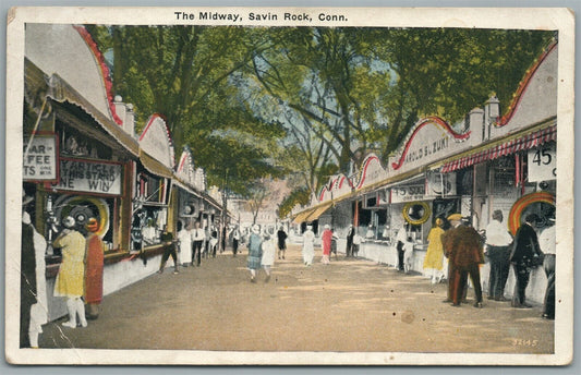 SAVIN ROCK CT MIDWAY ANTIQUE POSTCARD