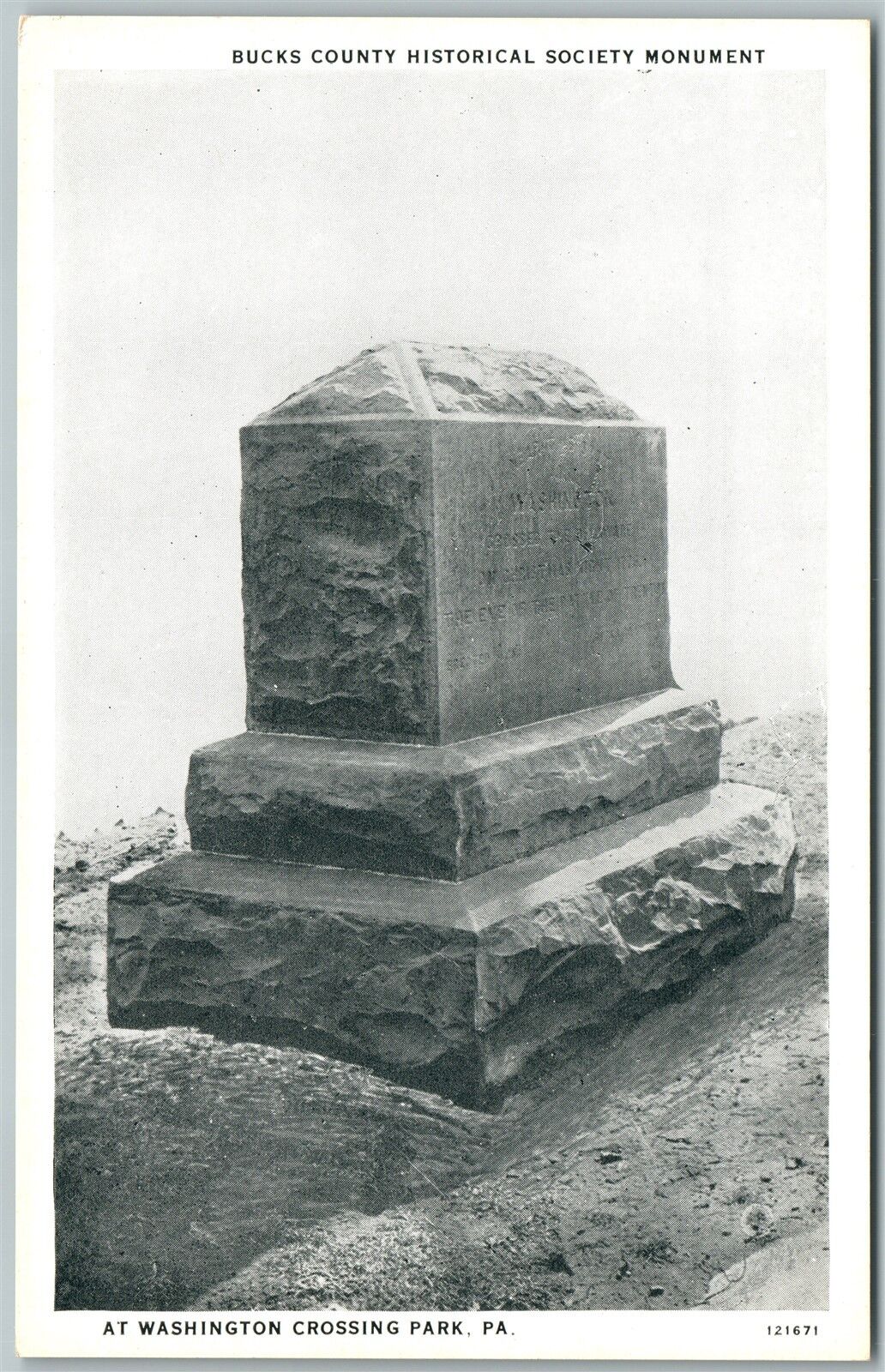 WASHINGTON CROSSING PA BUCKS COUNTY HISTORICAL SOCIETY MONUMENT ANTIQUE POSTCARD
