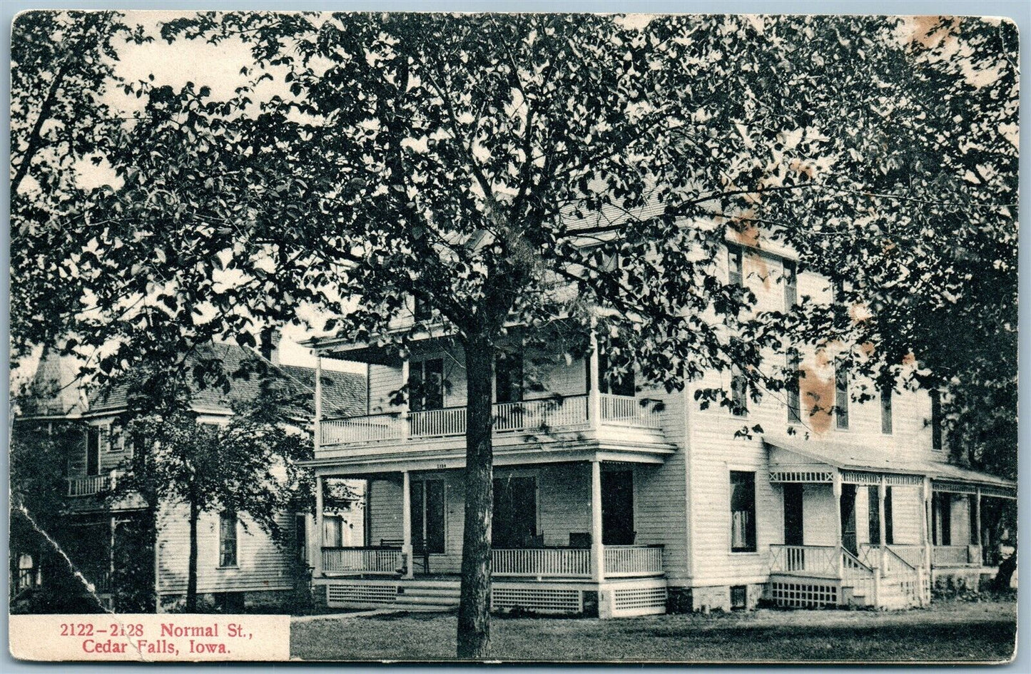 CEDAR FALLS IA 2122-2128 NORMAL STREET ANTIQUE POSTCARD