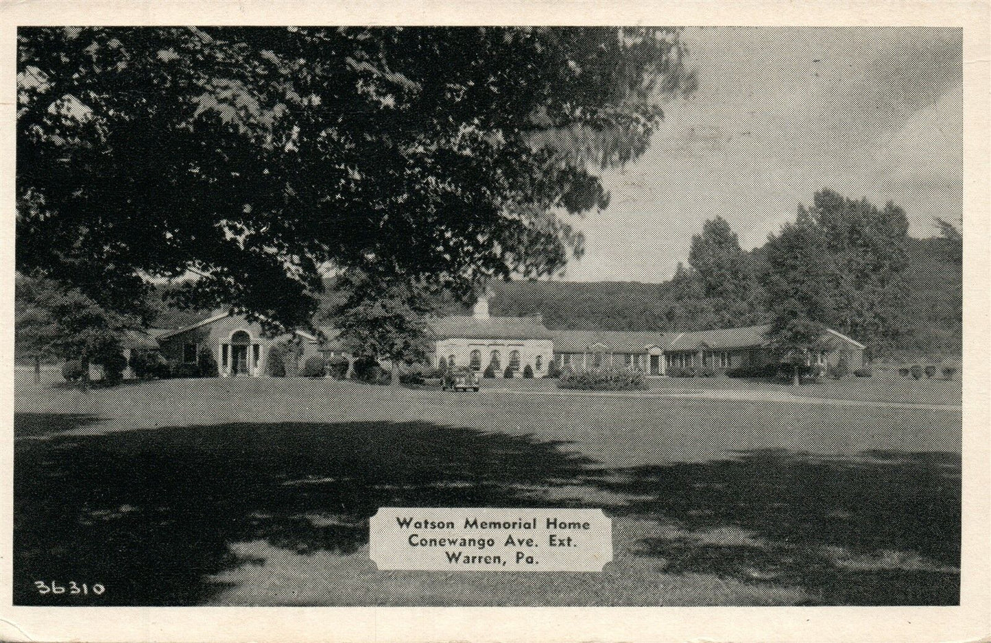 WARREN PA WATSON MEMORIAL HOME CONEWANGO AVENUE 1950 VINTAGE POSTCARD
