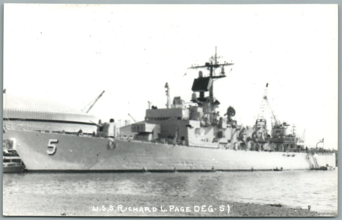 MILITARY SHIP USS RICHARD L. PAGE VINTAGE REAL PHOTO POSTCARD RPPC