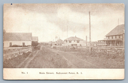 SAKONNET POINT RI MAIN STREET ANTIQUE POSTCARD