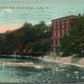 LeROY NY VIEW FROM MAIN STREET BRIDGE ANTIQUE POSTCARD