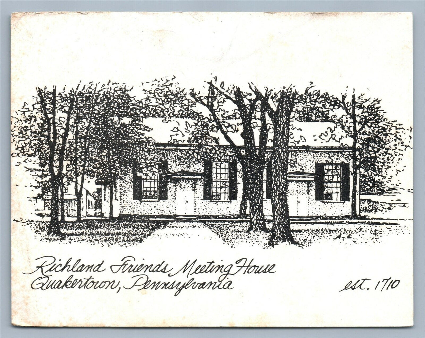 QUAKERTOWN PA RICHLAND FRIENDS MEETING HOUSE ANTIQUE POSTCARD