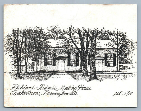 QUAKERTOWN PA RICHLAND FRIENDS MEETING HOUSE ANTIQUE POSTCARD