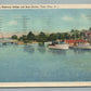 TOM'S RIVER NJ STATE HWY BRIDGE & BOART HARBOR VINTAGE POSTCARD