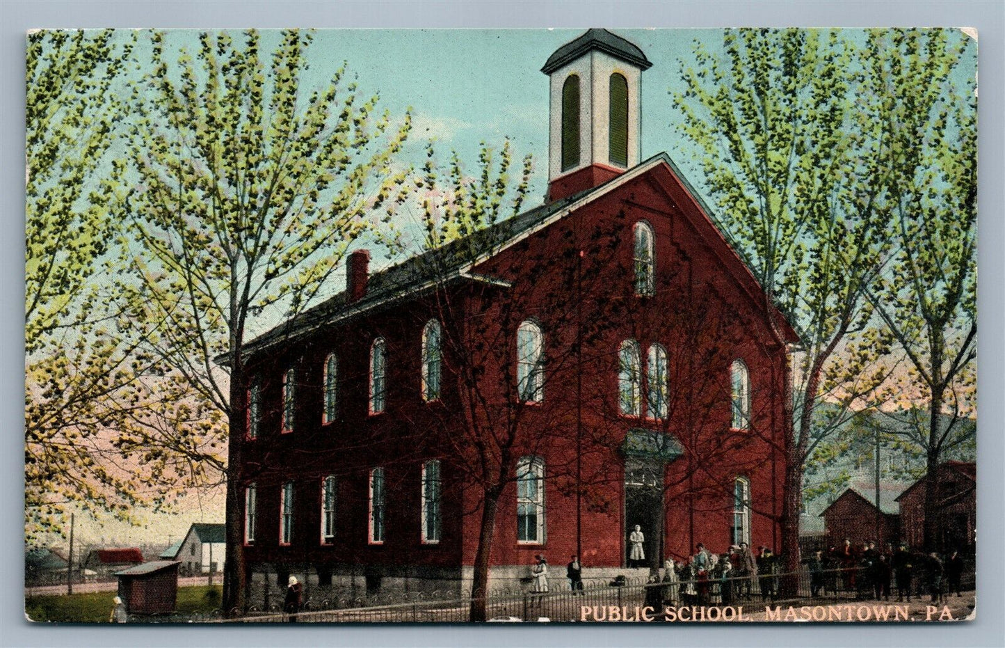 MASONTOWN PA PUBLIC SCHOOL ANTIQUE POSTCARD