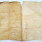 17th century MANUSCRIPT on VELLUM antique LAW DOCUMENT in FRENCH 2 leaves